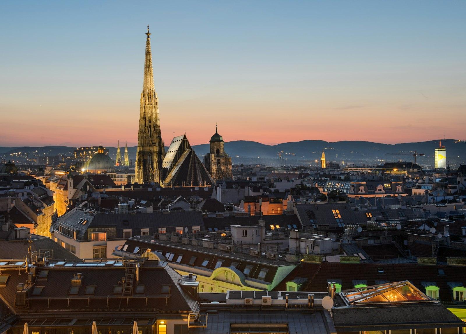 St. Stephen's Cathedral above the rooftops of Vienna
