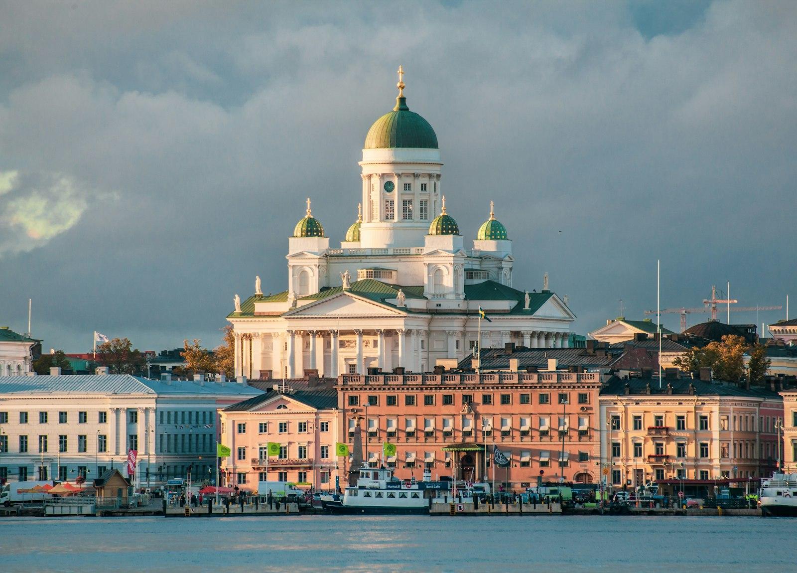 Helsinki Cathedral above the waterfront