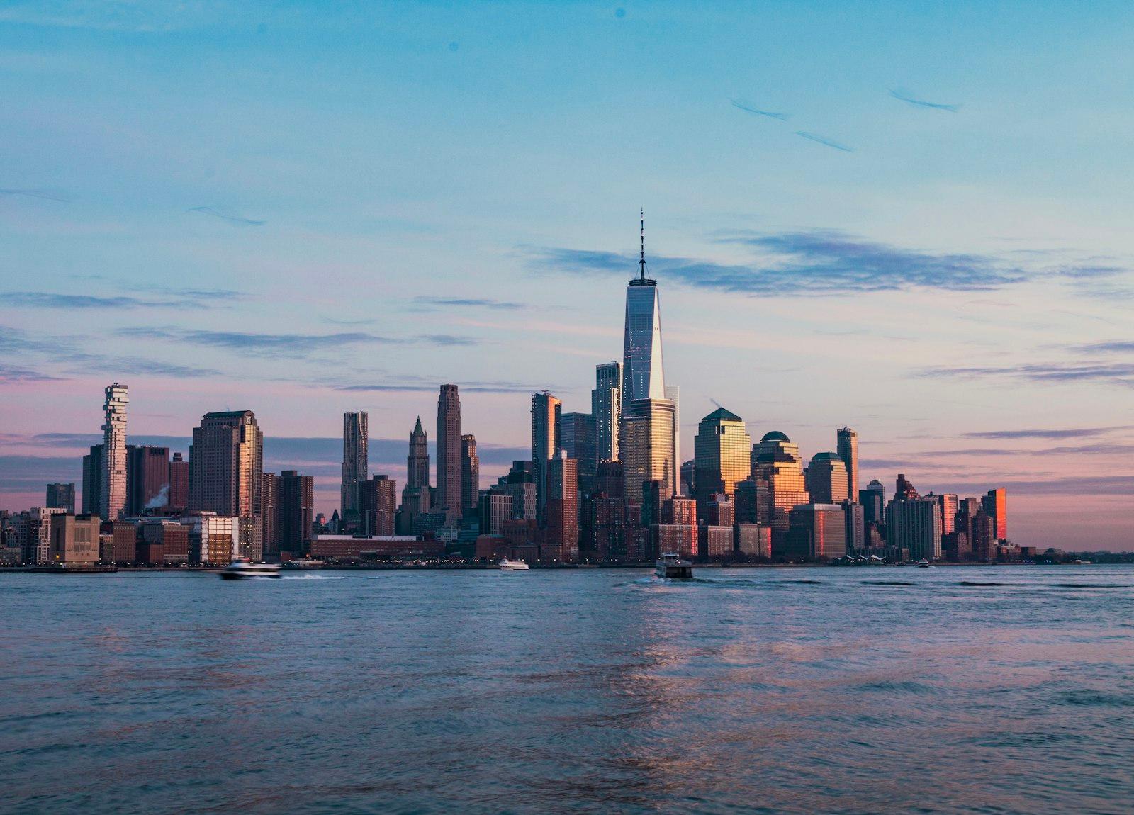 The New York City skyline across the Hudson River